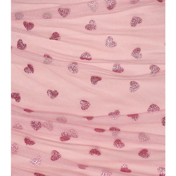 Superdown Fifi Mesh Mini Dress Pink Glitter Heart Print Bodycon Party Sz Medium - Picture 5 of 12